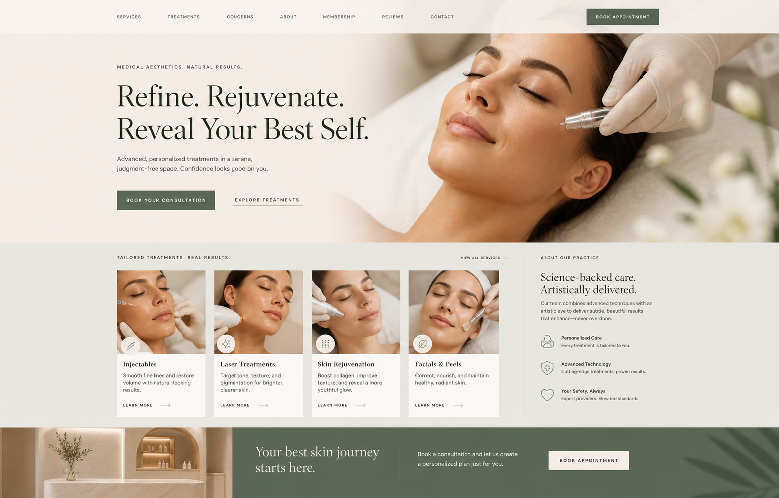 Aesthetic Clinic Website Concept website concept