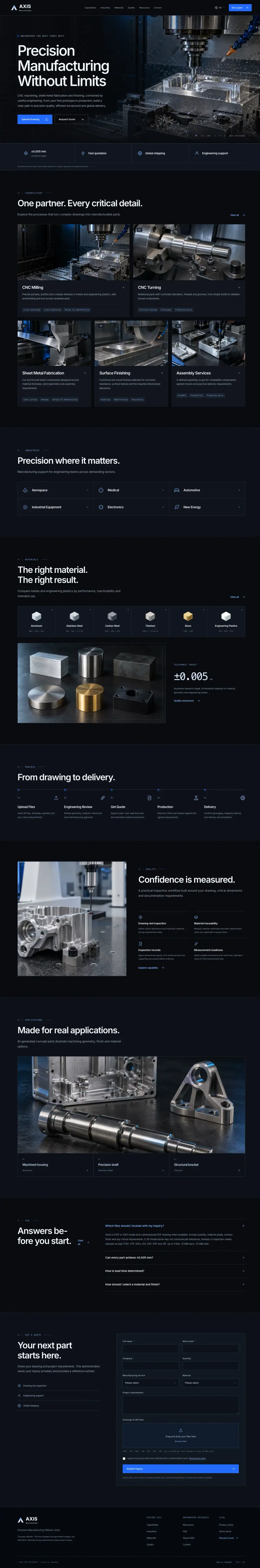 AXIS MACHINING · Desktop · Captured 2026-10-22