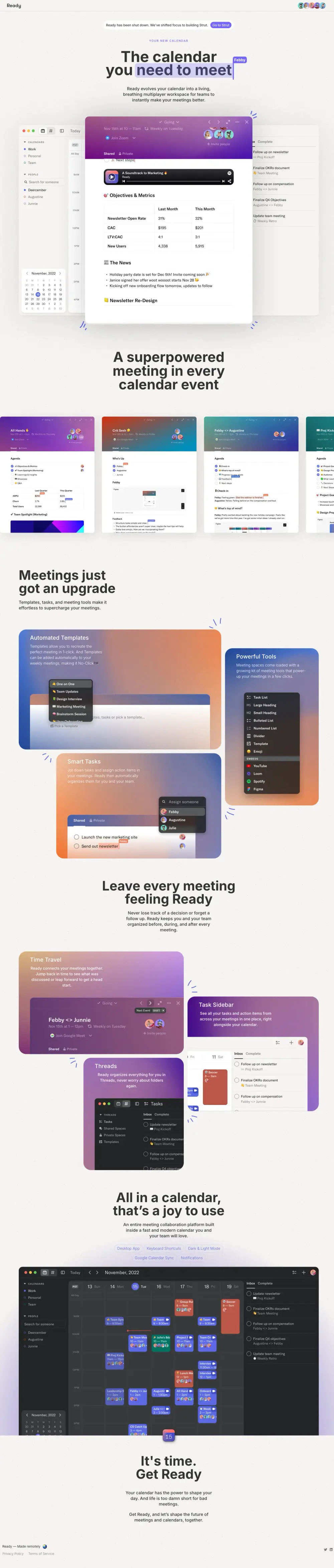 Ready Calendar Landing Build · Desktop · Captured 2026-10-22