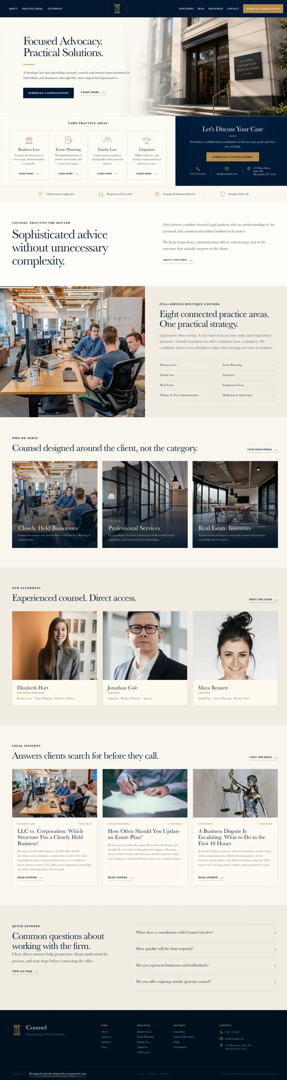 Small Law Firm Website Concept · Desktop · Captured 2026-10-22