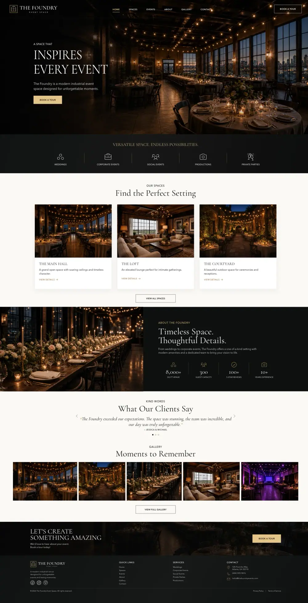 The Foundry Event Space · 桌面版 · 截圖日期 2026-10-22