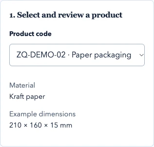 1. Specifications match the selected product